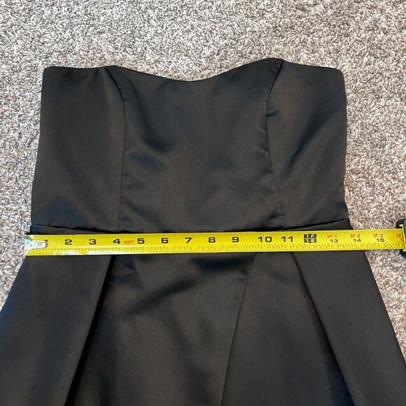 Jim Hjelm Occasions Black Strapless Satin Vintage Size 12 Dress - Picture 9 of 13